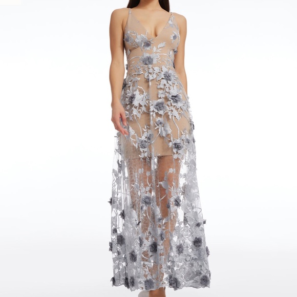 Dress The Population. Sidney Gown in Mineral Blue - Picture 1 of 14